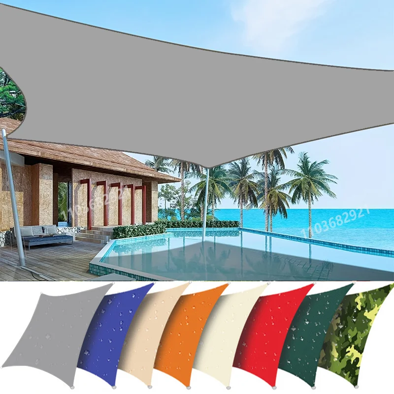 Outdoor Awnings Waterproof Sun Shade Sail Garden Canopi For Terrace Car Canvas Awning Rectangle Pool Sun-Shelter Sunshade Sail