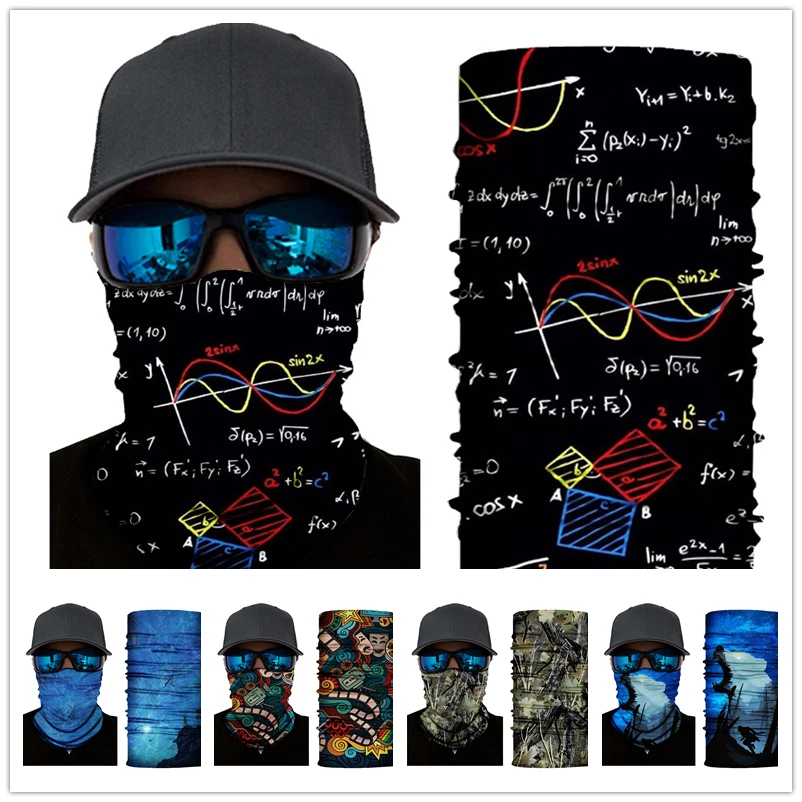 Outdoor Men Women Bandana Headwear Neck Gaiters Riding Camping Scarf Activities Seamless Magic Headband Hijab Face Shield Sports