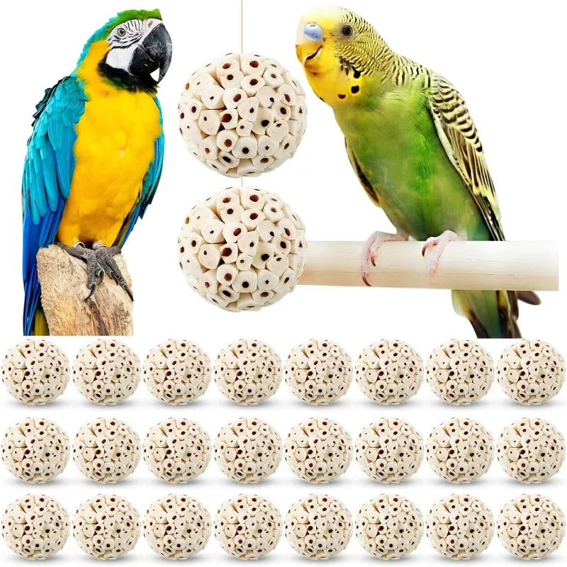 Parrot Chewing Toy Ball Chew Shred Foraging Bird Cage Accessories for Parakeet Parrotlet Lovebird Budgies Conure Cockatiel