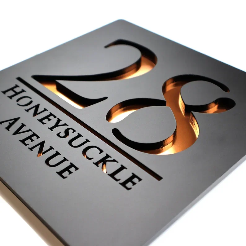 Personalized Custom Acrylic Modern House Numbers Sign Door Address Street 3D Letter Number Plaques Outdoor Name Home Decor Plate