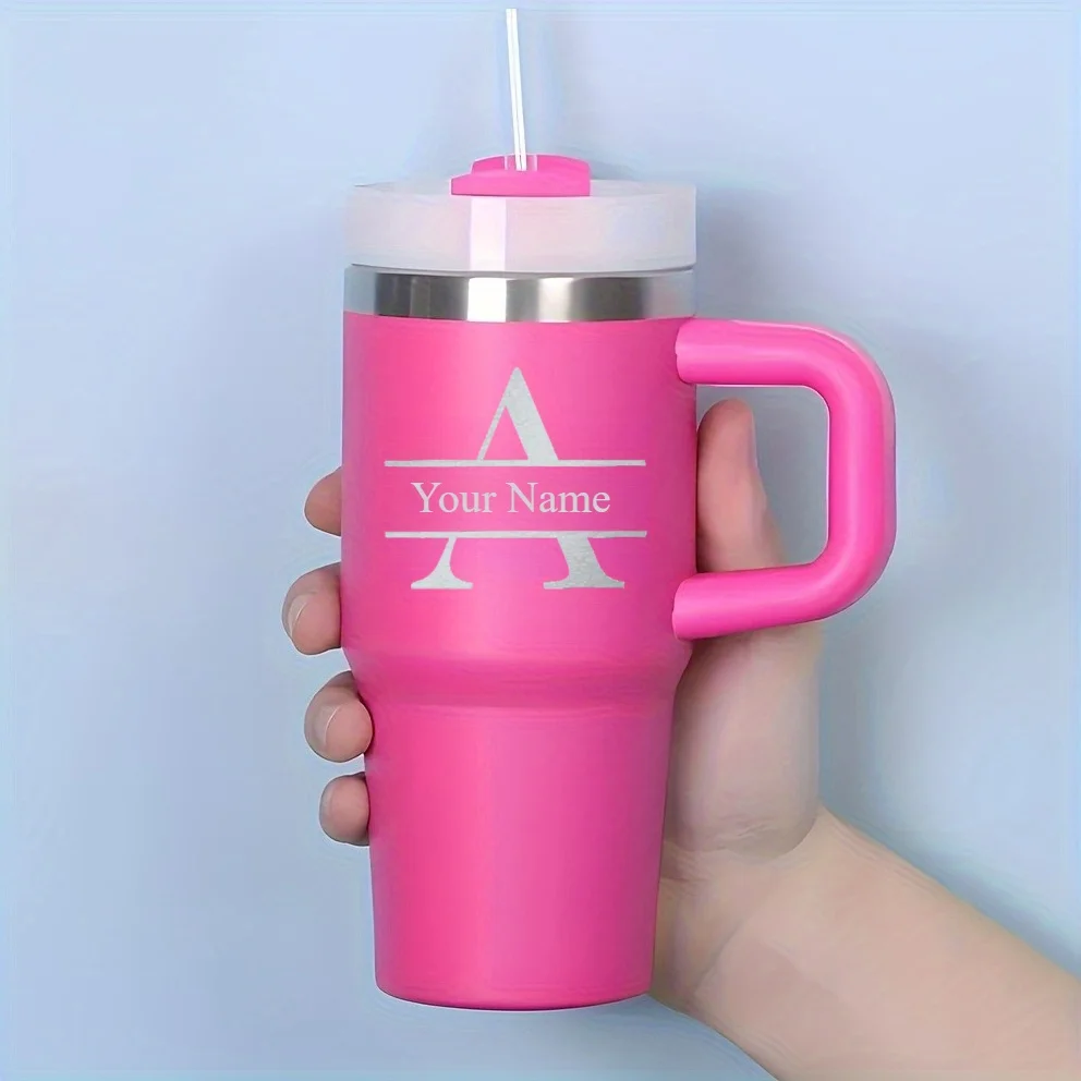 Personalized of Name 14Oz SUS304 Travel Cup Customization Water Bottle with Straw Suitable for Birthday Gifts Sport Water Bottle