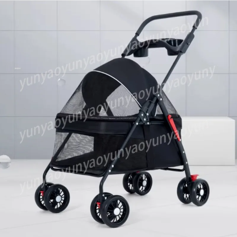 Pet Cat and Dog Cart Trolley Out Small Pet Cart Dog Cart Light and Foldable