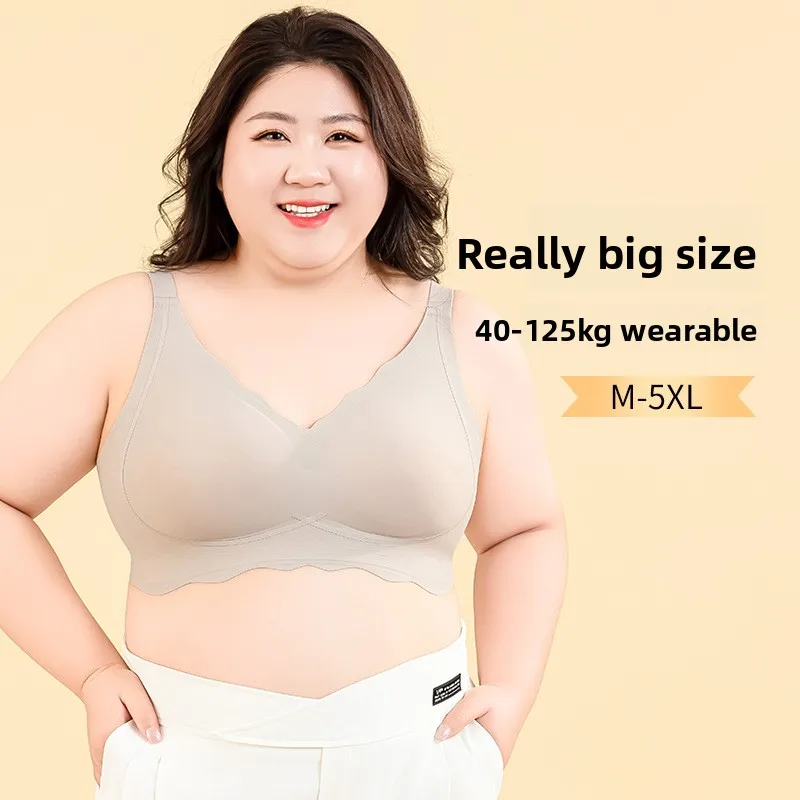 Plus Size Full Coverage Bra Wireless Minimizer Seamless Bra for Women Large Cup Support Comfortable Non Padded Underwear