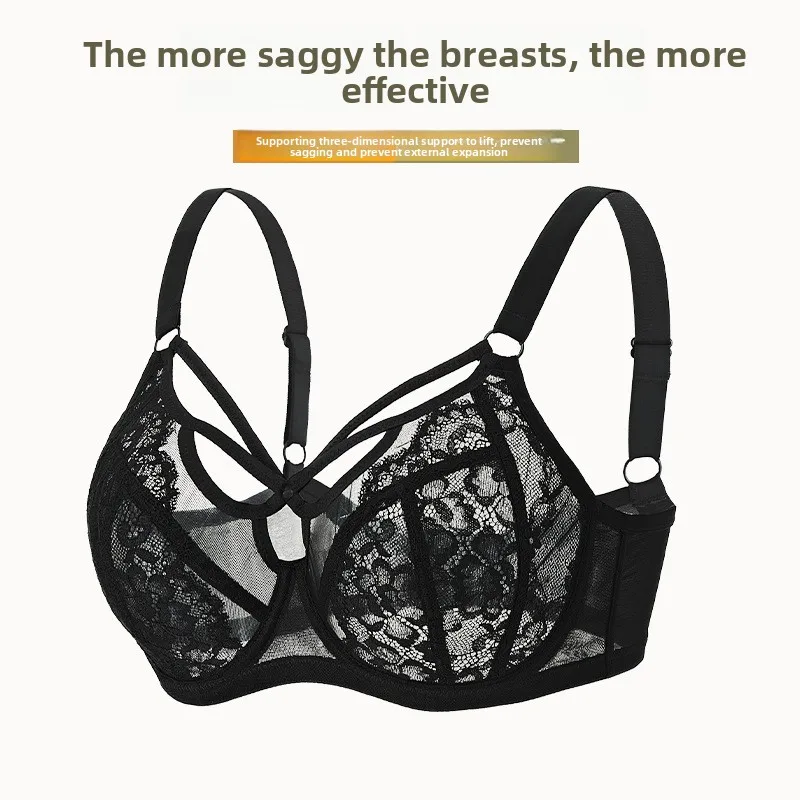 Plus Size Full Coverage Bras for Large Bust , Minimizer Lift Support , Lace Breathable Thin, D-K Cup , For Curvy Women