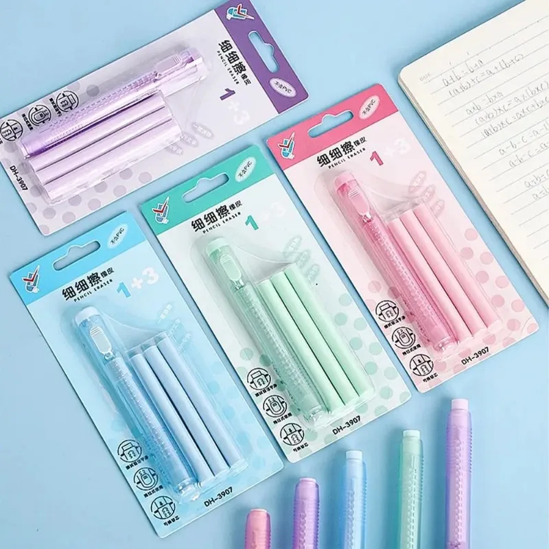 Press The Eraser Set Without Traces for Students Creative Retractable Eraser Student Gift Stationery