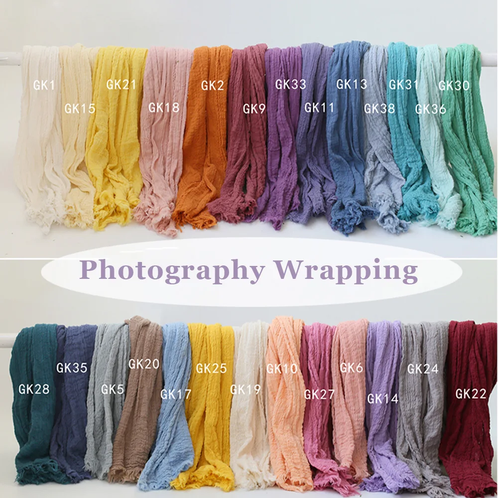 Professional Stretchable Wrapping Newborn Photography Props Soft Cotton Gauze Wraps Blanket Studio Baby Styling Props Accessory