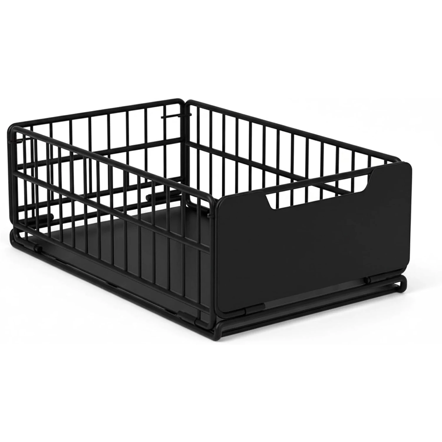 Pull out Cabinet Organiser Foldable Sliding Drawer Basket Organizer with Adhesive and Handle Slide Out Drawer 43x30x18cm