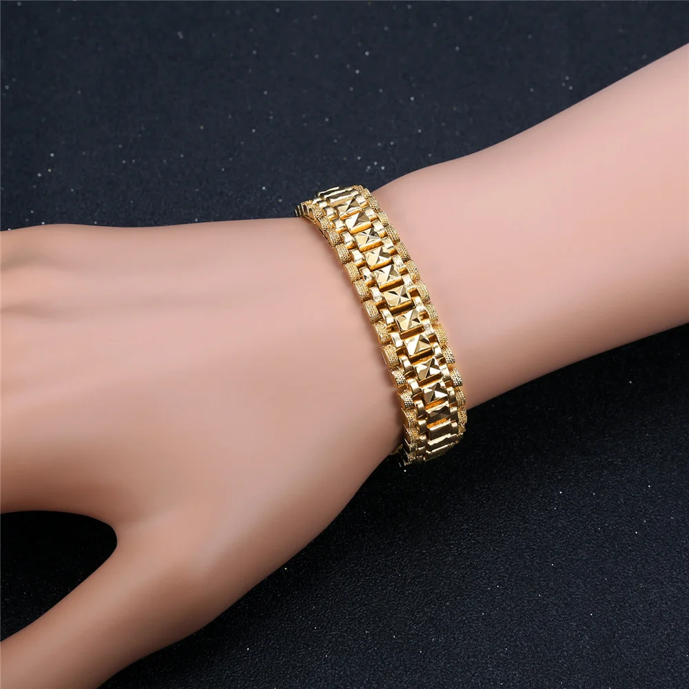 Punk Chunky Hand Chain Bracelet 8/12MM Gold Color Wristband Bracelets Bangle For Men Women Fashion Jewelry Braslet 2021