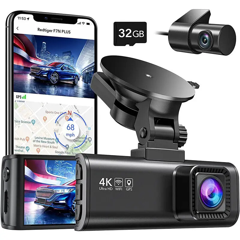 REDTIGER F7NP 4K Dash Camera for Cars 3.18” IPS Screen Mini Dash Cam Recorder Car Dvr 24H Parking Mode Built In 5.8Hz WiFi GPS