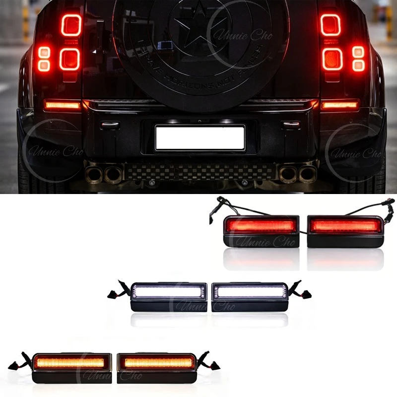 Rear Bumper Brake Light for Land Rover Defender 90 110 130 20-26 3 Modes High Light LED Reversing Lamp Flowing Turn Signal Lamp