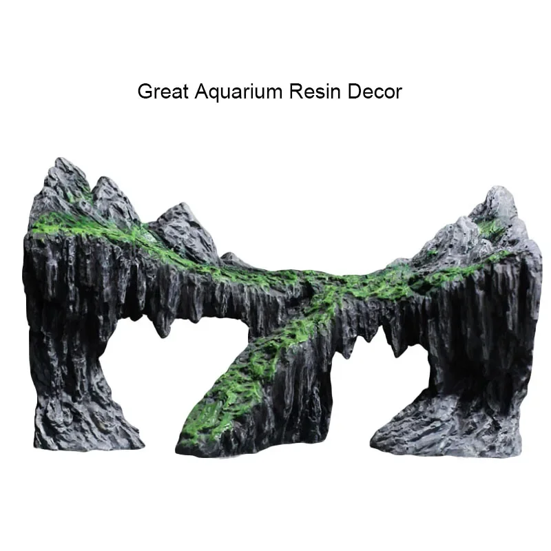 Resin Creative Aquarium Decoration Fish Tank Simulated Rock Mountain Ornament Acuario Rocks for Aquarium Decor Funny