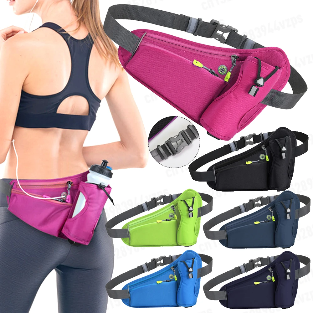 Running Waist Bags Water Bottle Holder Hydration Belt Bag Cell Phone Jogging Cycling Bag For Men Women Sports Fanny Pack Gym Run