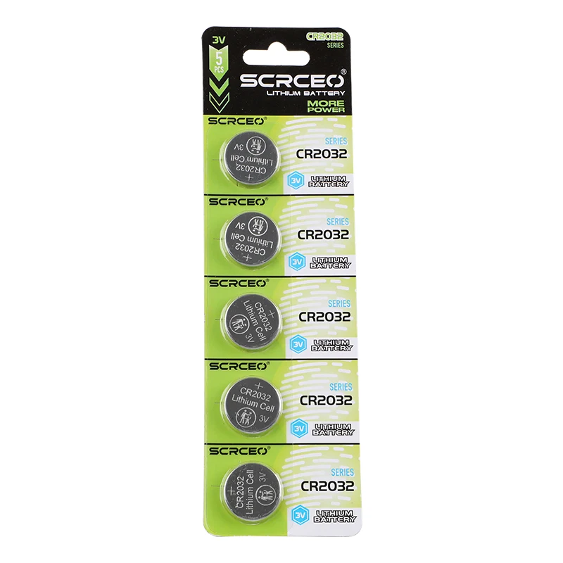 SCRCEO CR2032 Lithium Battery 3V 200mAh DL2032,5004LC Compatible Long Lasting for Car Key Fob,Remote Control,Watch,Toy(2-100pcs)