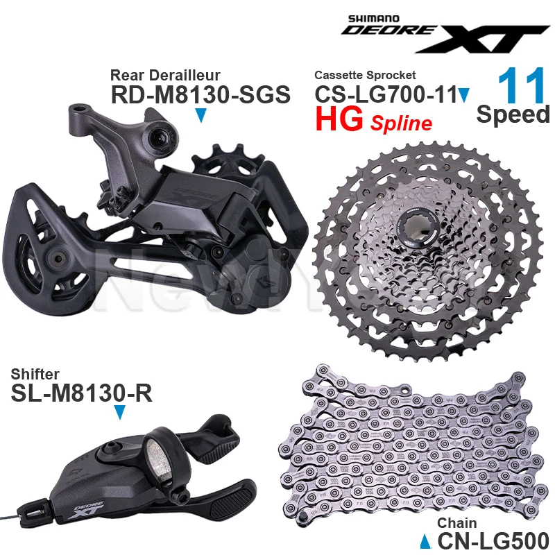 SHIMANO DEORE XT 11 Speed Groupset SL-M8130-11 CS-LG700-11 50T Rear Derailleur RD-M8130 and CN-LG500 Original Parts