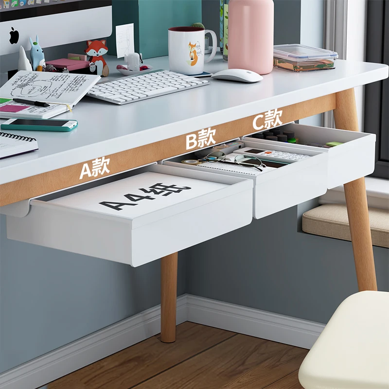 Self-Adhesive, Drill-Free Under-Desk Plastic Drawer: Ideal For Office/Home, Perfect For Organizing Stationery