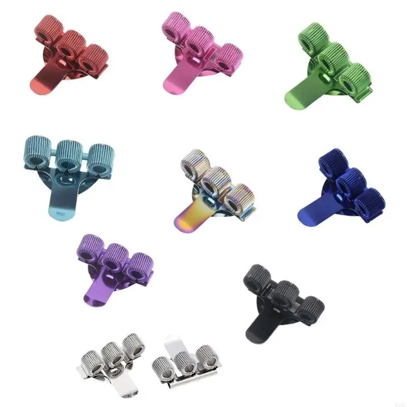 Set Of 3 Metal Pen Holder Three Hole Pen Holder with Pocket Clip Metal Pencil Holder For Notebook Planners Clipboard