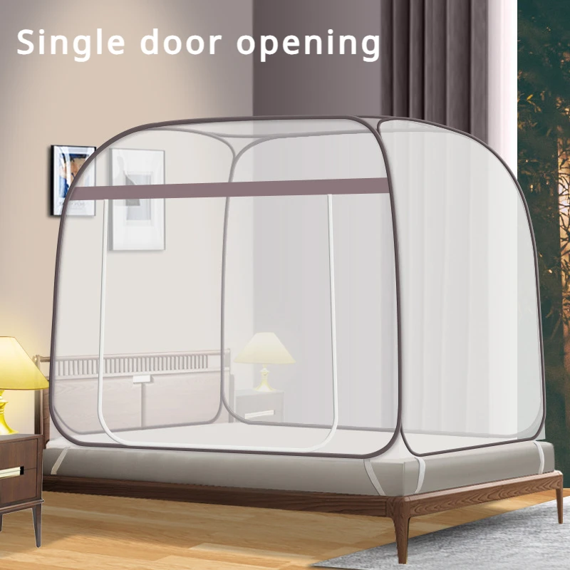 Simple Yurt Mosquito Net Portable Camping Tent Single Double Bed Canopy For Adult Foldable Bunk Mesh Net Breathable Mosquito Net