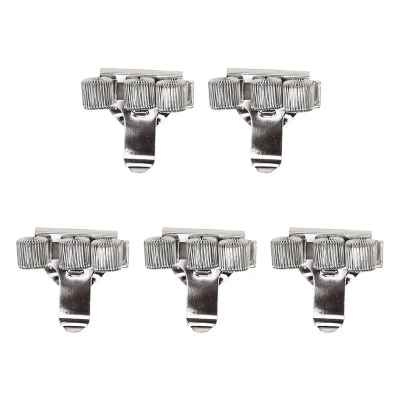 Single/Double/Triple Hole Metal Spring Pen Holder with Pocket Clip Teacher Uniform Pen Holder Office School Supplies 5pcs/set