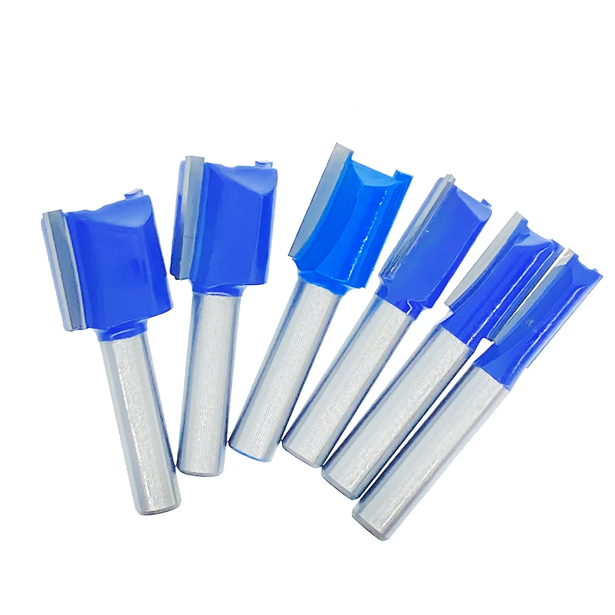 Slotting Straight Router Bit Set 8mm Shank Double-edged Carpenter Milling Cutter for Wood 6-20mm Cutting Dia Woodworking Tools