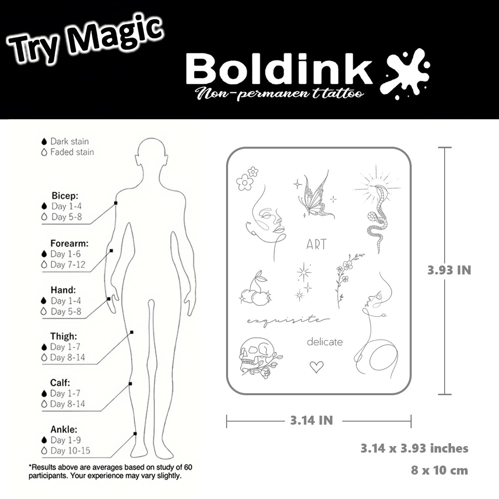 Snake Temporary Tattoo,Lasts To 15 Days New Technology Magic Waterproof Semi Permanent Sticker.