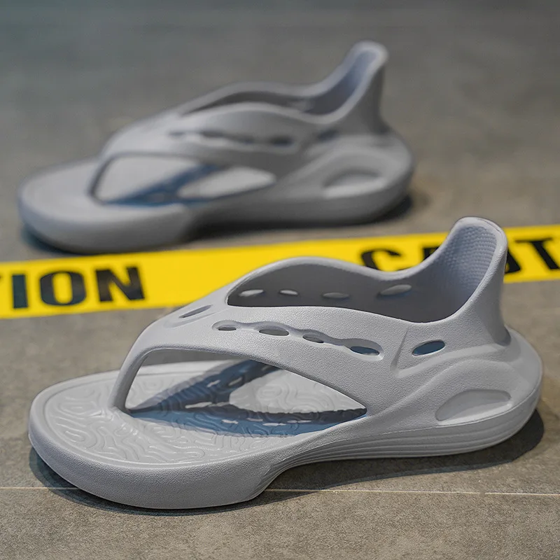 Sole Comfortable Women's Fashion Solid Color EVA Flip Flops Mid Heel Slip-on Sandals With Breathable Straps Non-Slip Dynamic