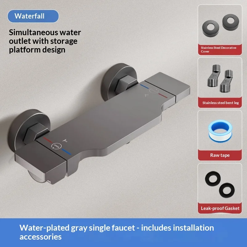 Solid Brass Triple Handle Tub Shower Faucet - Hot/Cold Mixing Valve with Shower Head Kit, All-Brass Bathroom Fixture