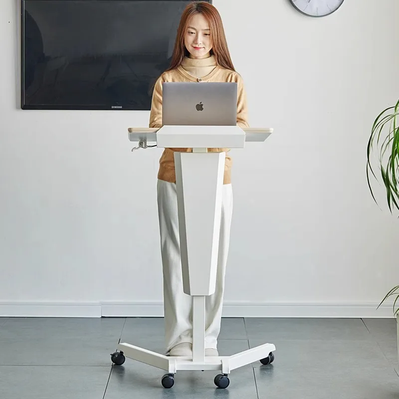 Speaker's podium Front desk reception counter Small conference room lectern Modern minimalist mobile height-adjustable table