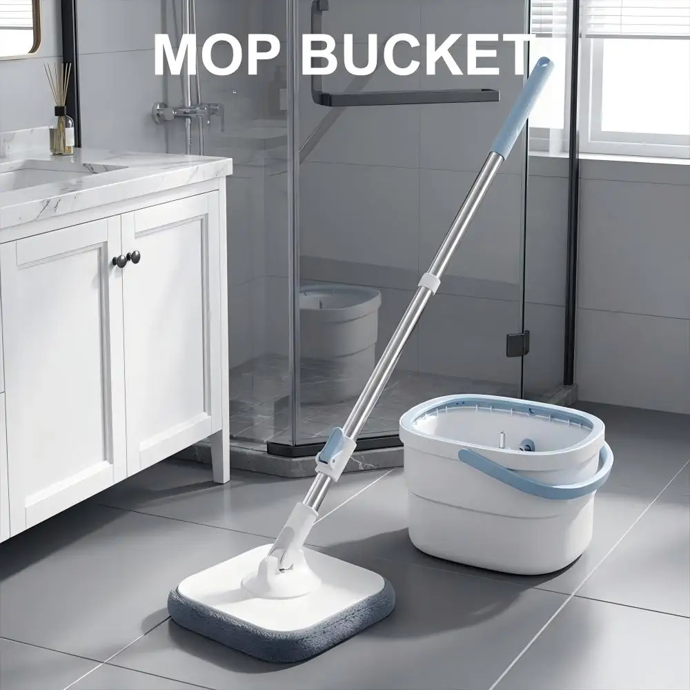 Spin Mop and Bucket Set With Wringer Dirty Water Separation for Efficient Room Floor Cleaning Household Mop Cleaning Tools