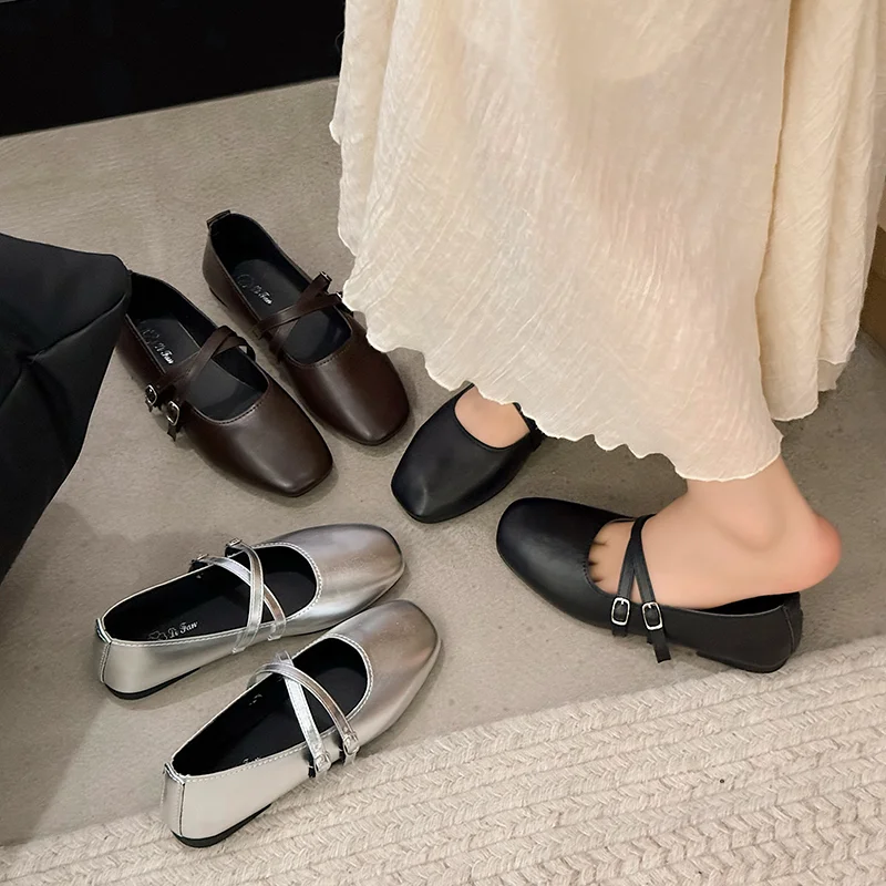 Spring/Summer Elegant Retro Mary Jane Casual Flat Shoes New Fashion Soft Comfortable Ballet Shoes Women Chaussure Femme