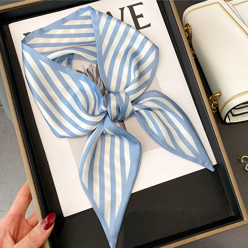 Spring/Summer Fashion Twill Ribbon Decorative Imitation Silk Scarf 8.5*96cm Long Headband Women’s Occupation Neckerchief