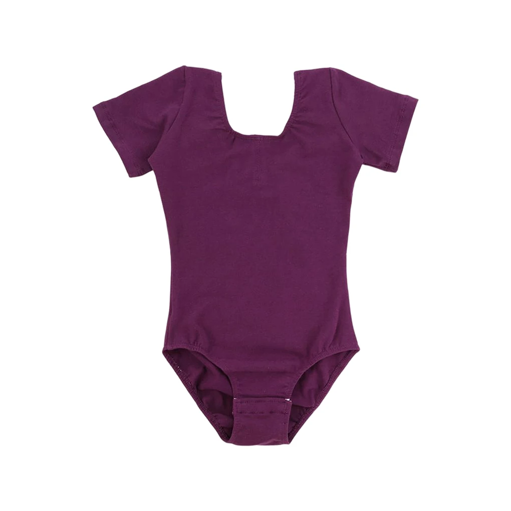 Stretchy Ballet Dance Outfit Short Sleeve Jumpsuit Dancewear Leotard Pink