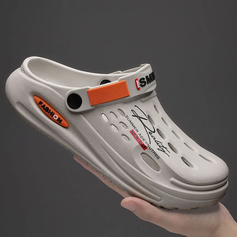 Summer Clogs Sandals 47 Men Clogs EVA Slippers Soft Sole Breathable Beach Slippers Men Home Slippers Outdoor Antiskid Slippers