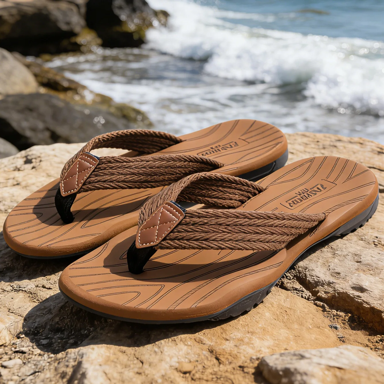 Summer Essential Men's Quick-Dry Flip Flops, Non-Slip Comfortable EVA Sandals for Beach, Shower & Indoor Outdoor