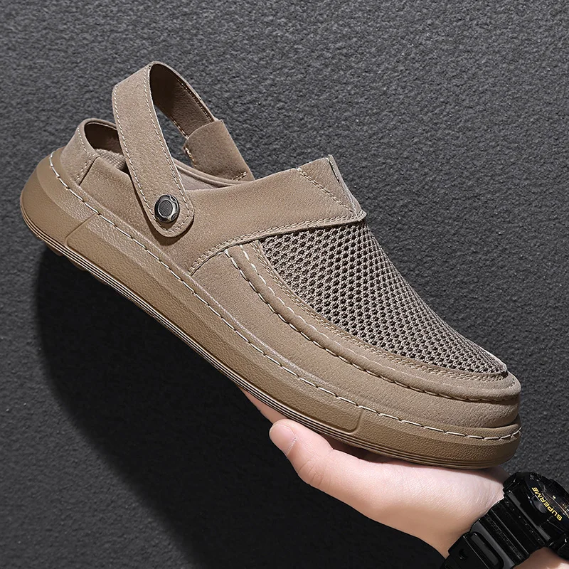 Summer Men Sandals Genuine Leather Mens Casual Shoes Outdoor Men Leather Sandals for Men Beach Shoes Roman mens Shoes