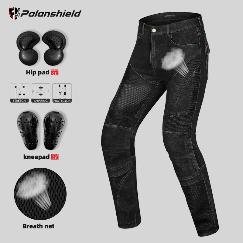 Summer Riding breath Net Motorcycle Riding Jeans Outdoor Man Pants Motocross Motorbike Cycling Trousers with Protective Gear