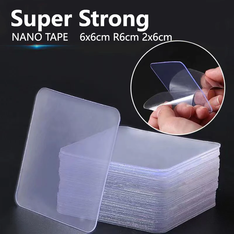 Super Strong Double Sided Adhesive Nano Tape Transparent Wall Stickers Water Proof Household Products Adhesives No Traces 100pcs