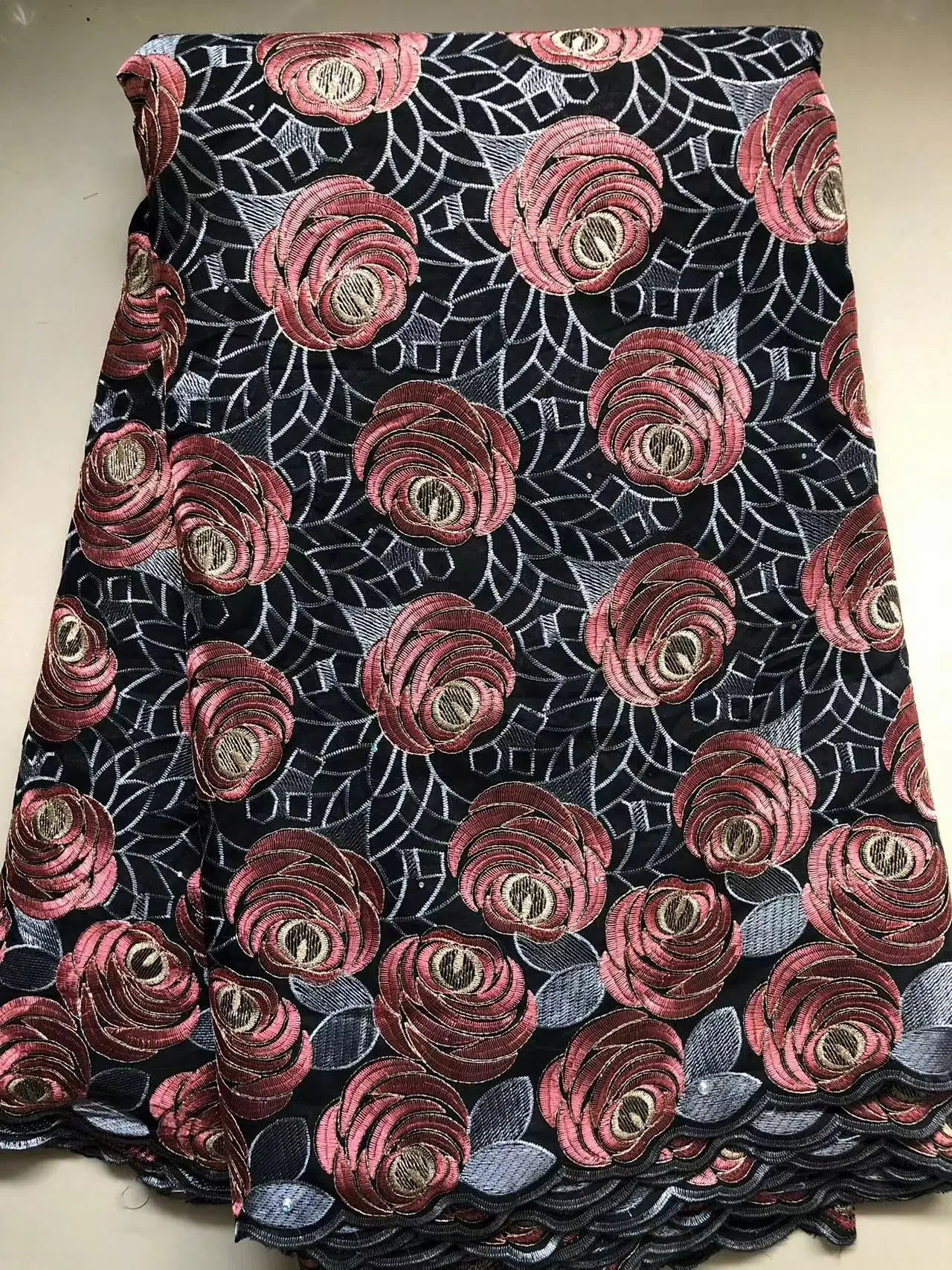 Swiss 100% Cotton Luxury Lace High Quality Fabrics 2025 Latest African Cotton Lace With Stones For Sewing Evening Party Dress