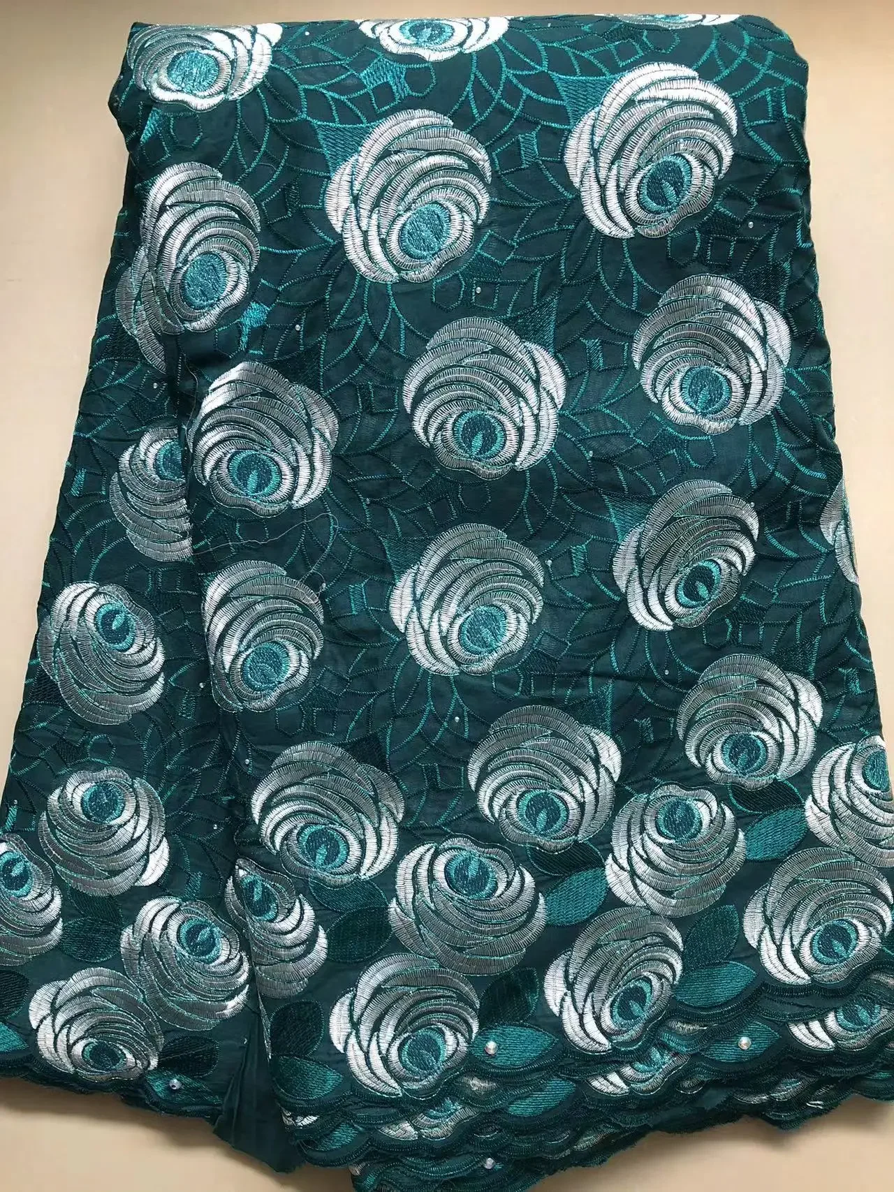 Swiss 100% Cotton Luxury Lace High Quality Fabrics 2025 Latest African Cotton Lace With Stones For Sewing Evening Party Dress