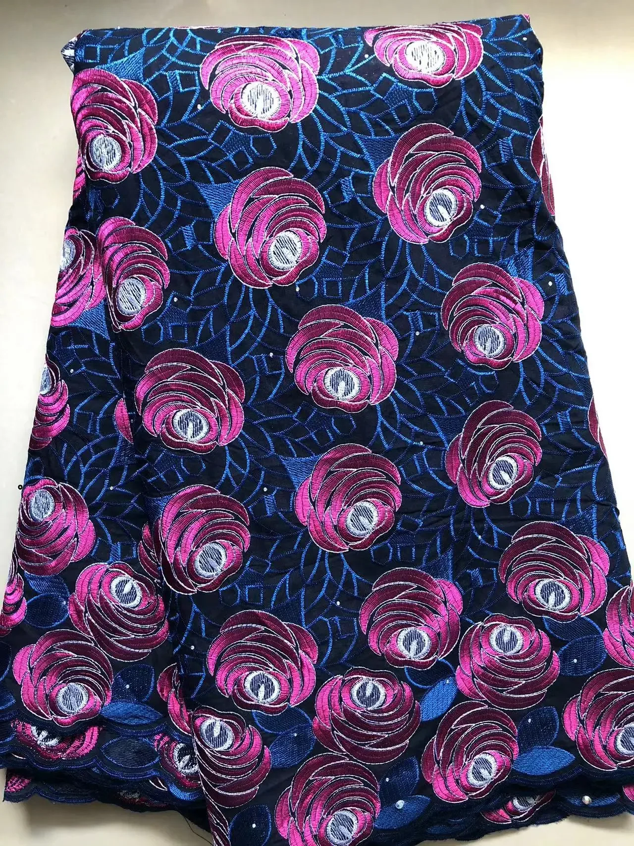 Swiss 100% Cotton Luxury Lace High Quality Fabrics 2025 Latest African Cotton Lace With Stones For Sewing Evening Party Dress