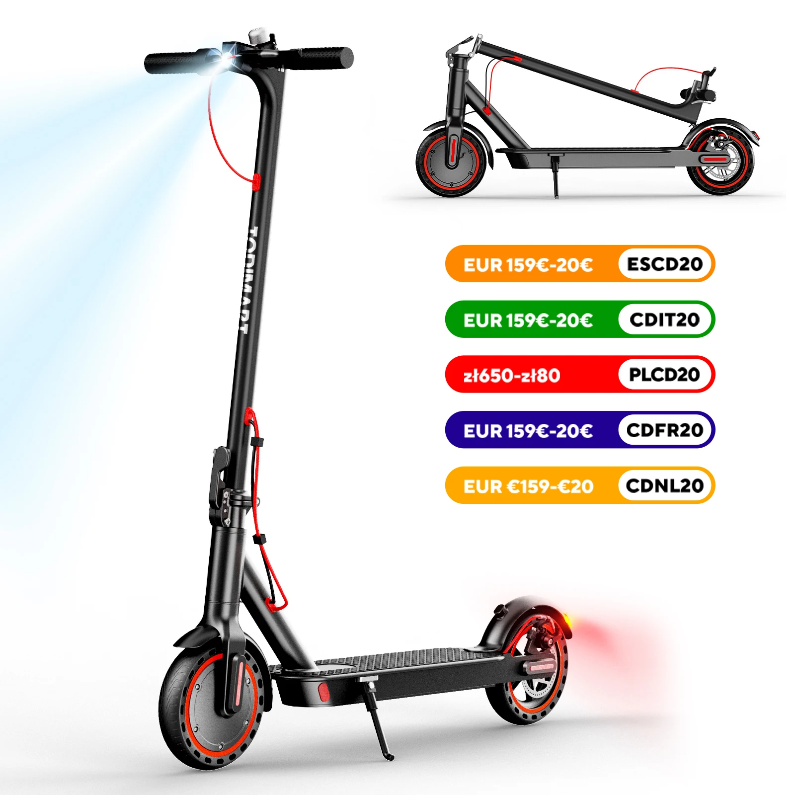 T3 Electric Scooter Adult 350W Motor 36V 7.8Ah Battery 20-25km Range 8.5inch Solid Tire APP Control Portable Foldable E Scooter