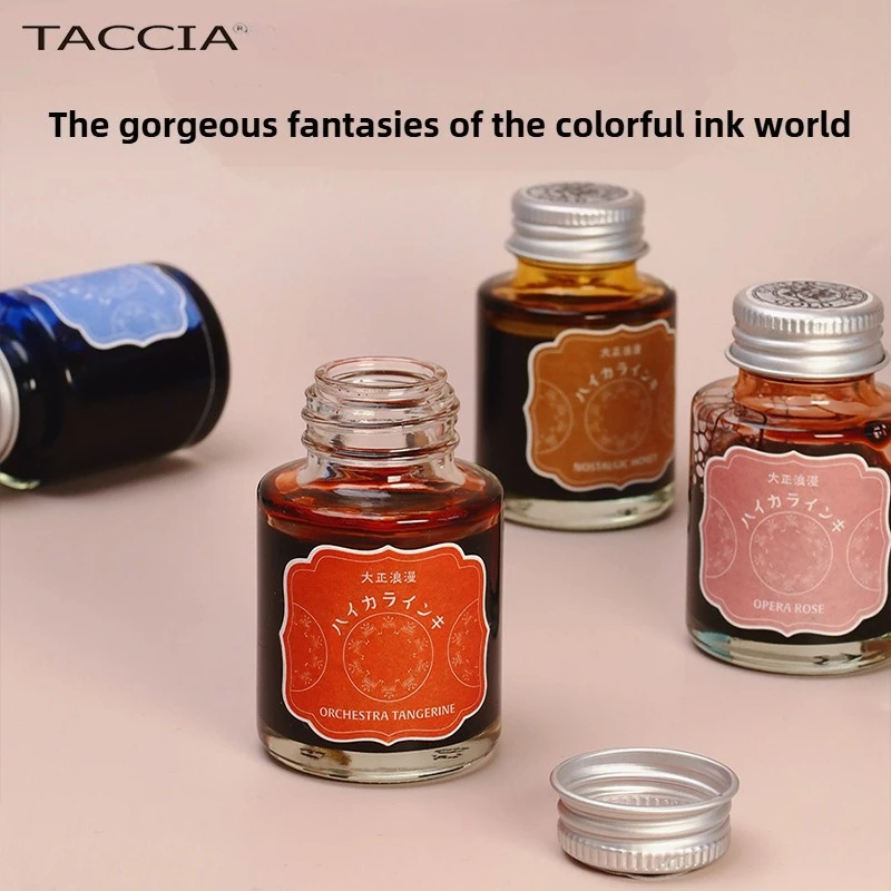 TACCIA Japan Taisho Roman Series 40/10ML Fountain Pen Ink Non-Clogging Non-Carbon Color Ink Bottle Stationery School Supplies