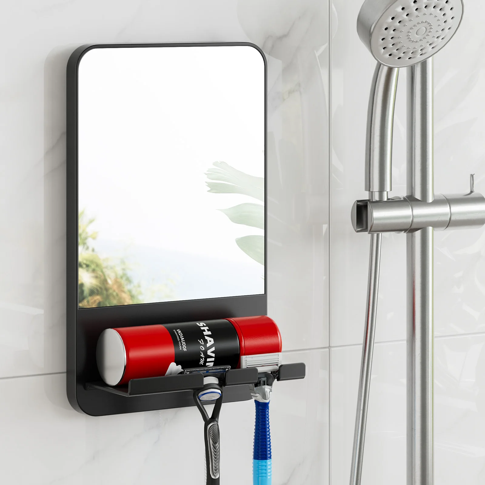 TAILI Shower Mirror Fogless for Shaving with Razor Holder, Fog Free Mirror Shower Suction Rust-Proof Removable Bathroom Mirror