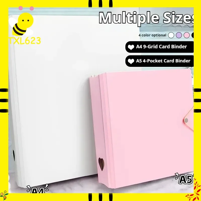 TXL623 A4 A5 Card Binder Nine-Grid Four-Pocket Large Capacity With V Strap 3-Inch Photo Album For Small Cards Photocard Holder