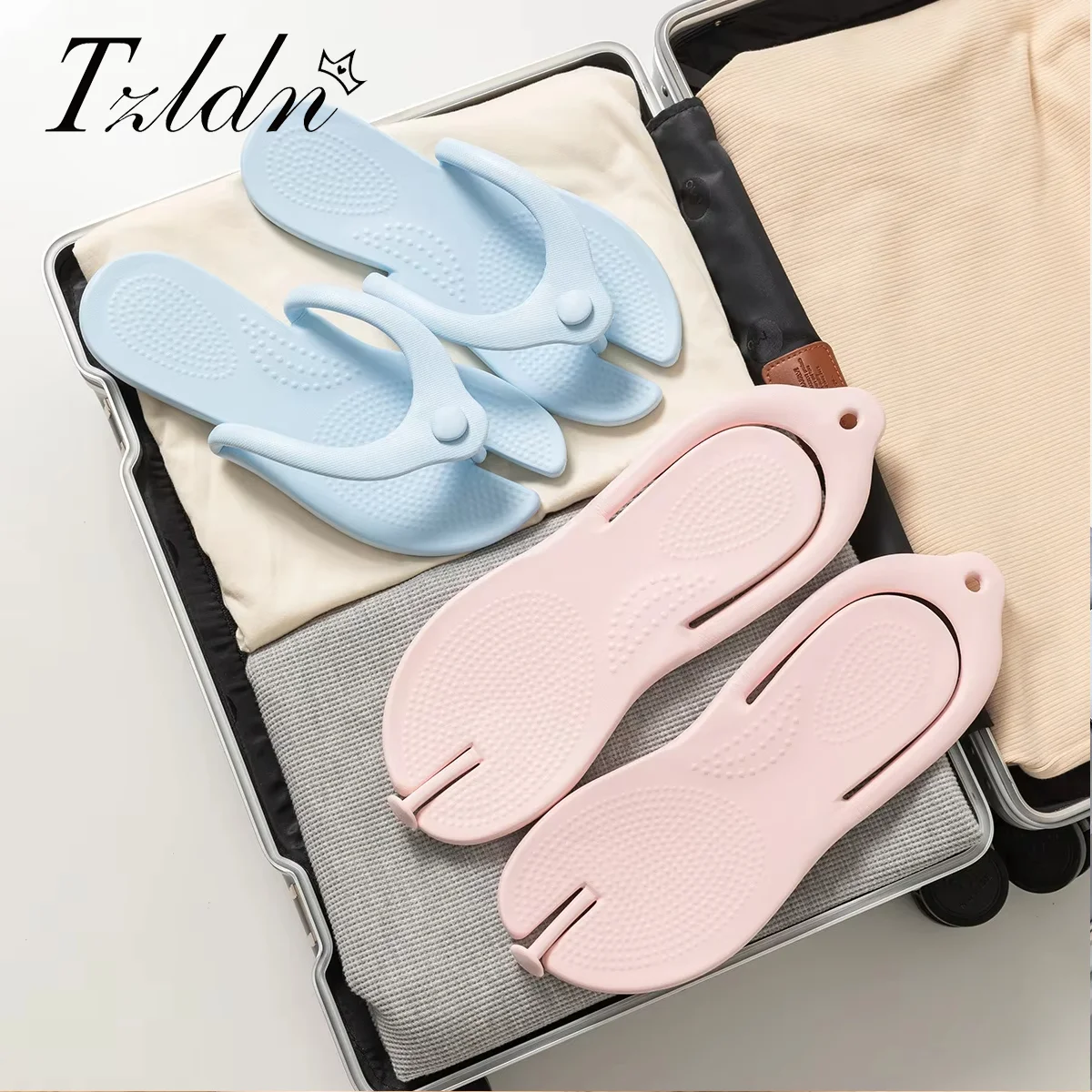 TZLDN EVA Women Flip Flops Foldable Detachable Beach Slippers Comfortable Soft Outdoor Flip Flops