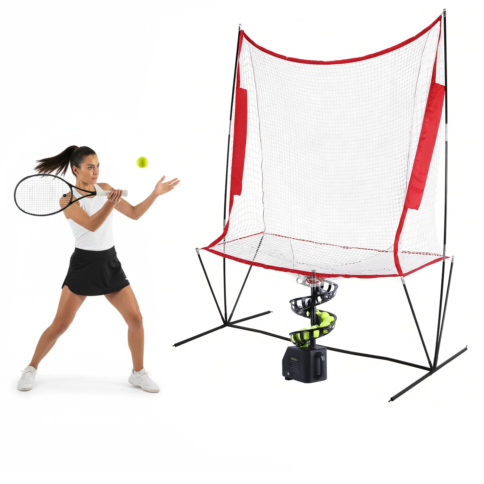 Tennis Training Equipment with 10 Pickleballs 5 Adjustable Angles 2 Power Level for All-Levels Ages Beginners Kids Coaches