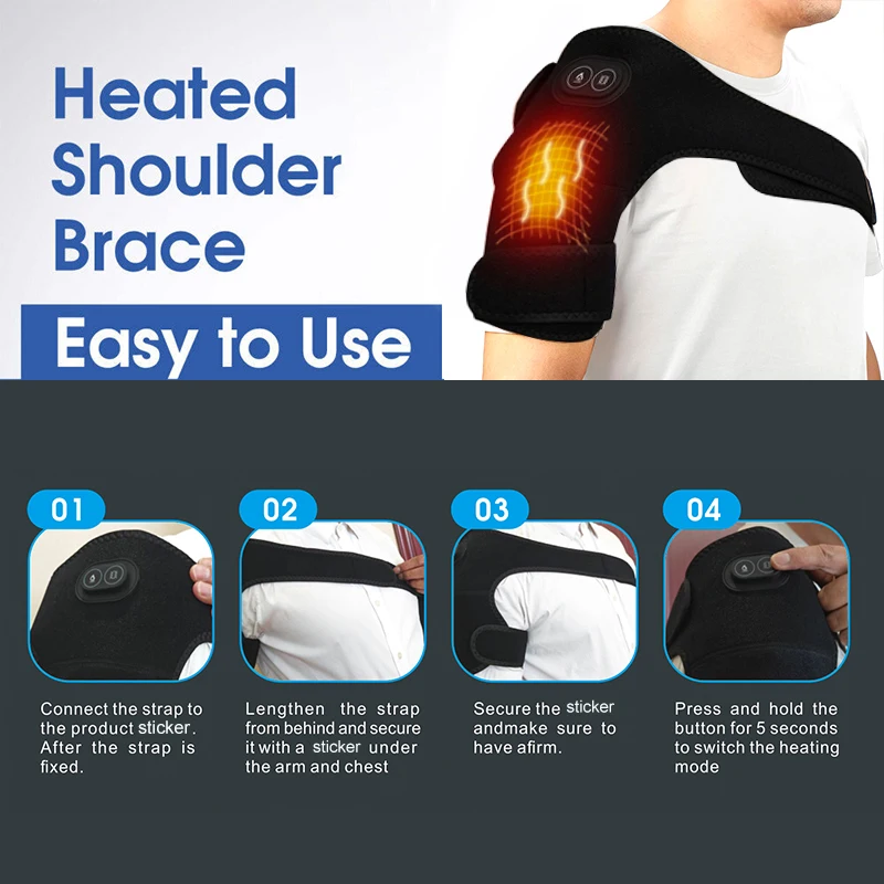 Thermal Shoulder Massager 3 in 1 for Knee Shoulder Elbow USB Heated Brace Support Brace Belt Knee Pad Blood Circulation