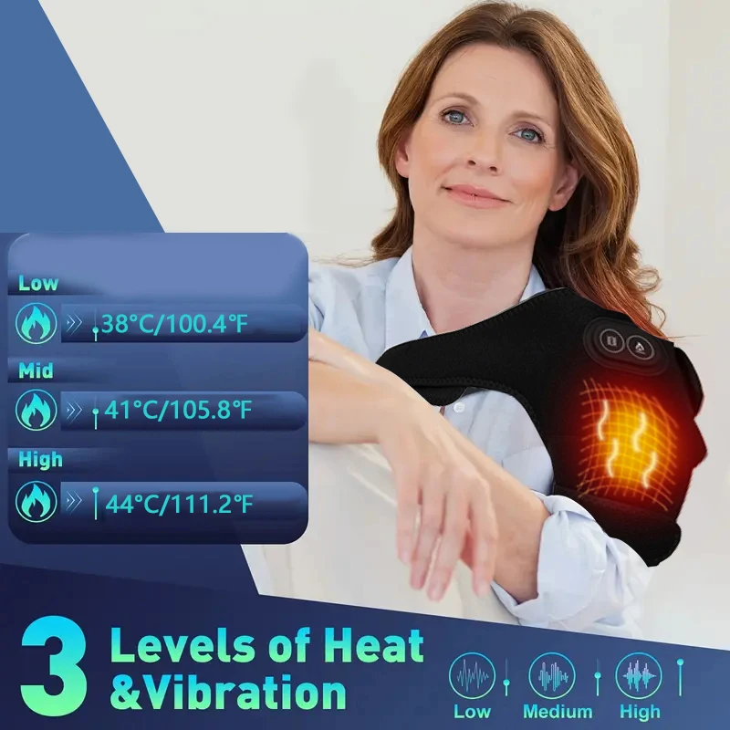 Thermal Shoulder Massager 3 in 1 for Knee Shoulder Elbow USB Heated Brace Support Brace Belt Knee Pad Blood Circulation