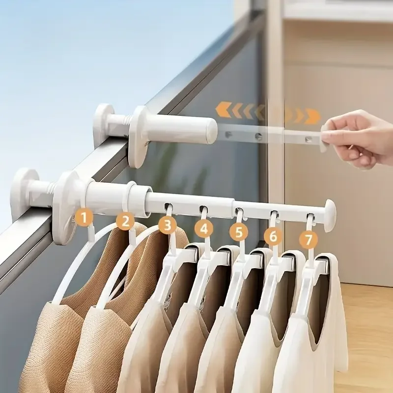 Thickened Portable Folding Hangers, Extendable Travel Clothes Drying Rack, Easy Install & Carry, Space Saving