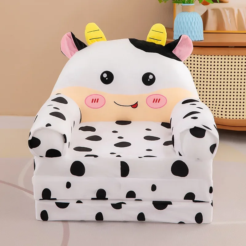 Three-layer folding children's small sofa cartoon kindergarten baby seat stool plush toy lazy sofa removable