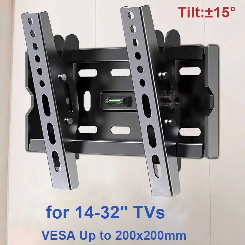 Tilt TV Wall Mount for 14-32" Flat Screen TVs,Small Wall Mount TV Bracket fit 14-32 inch,VESA Up to 200x200mm 77lbs Max Load